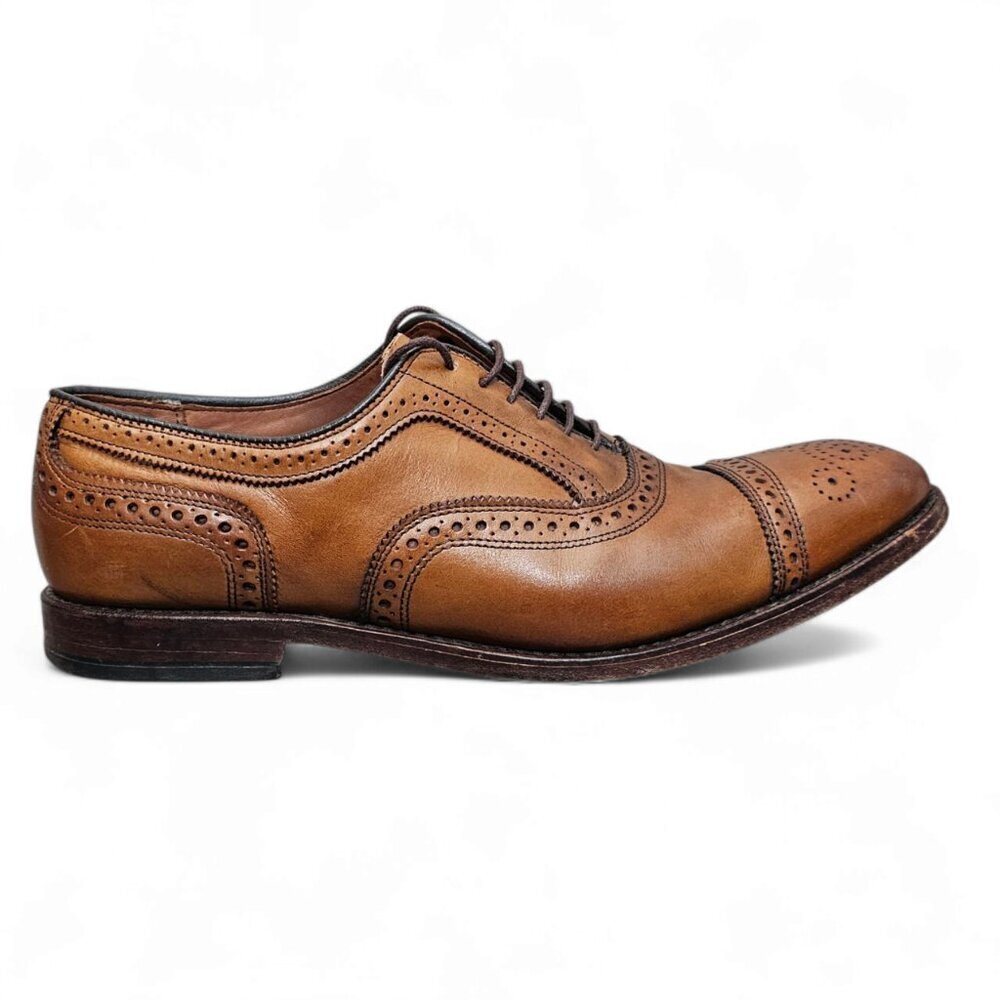 Allen Edmonds Strand Cap-toe Oxford Brown Calfskin Dress Shoe With Dust Bags